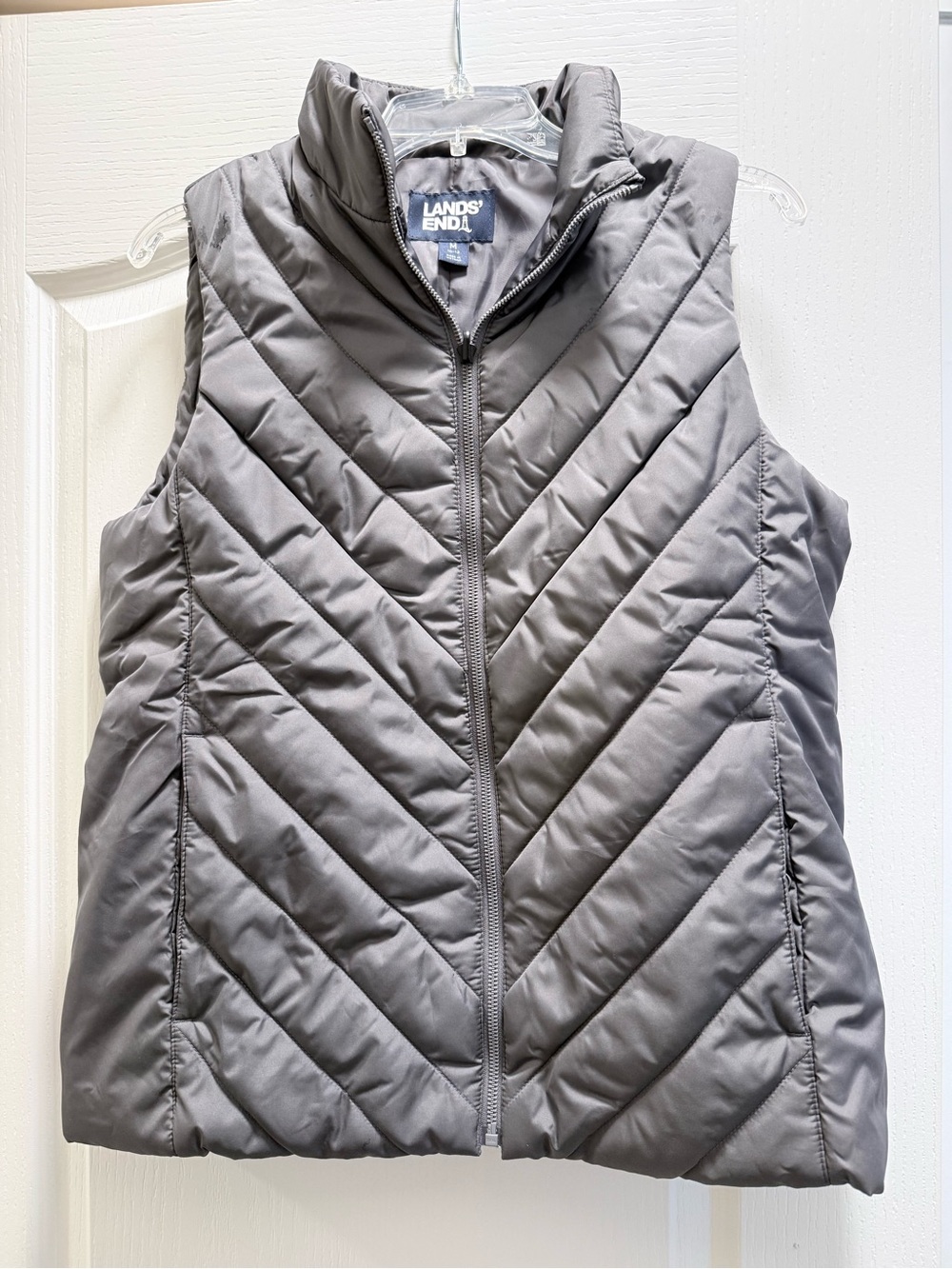 Lands' End Quilted Chevron Puffer Vest